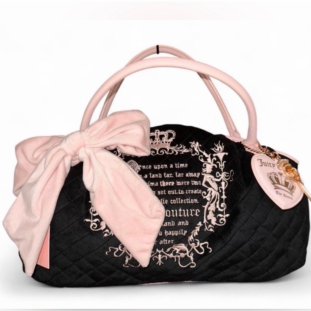 Juicy Couture black and pink bag with pink bow